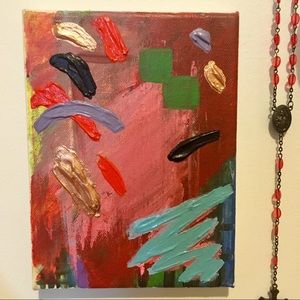 Small COLORFUL ABSTRACT brushstrokes original painting